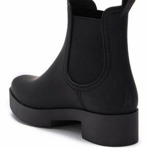 Jeffrey Campbell Hydra Black Chunky Heel Ankle Rain Boot  Sz 6